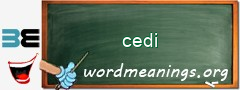 WordMeaning blackboard for cedi